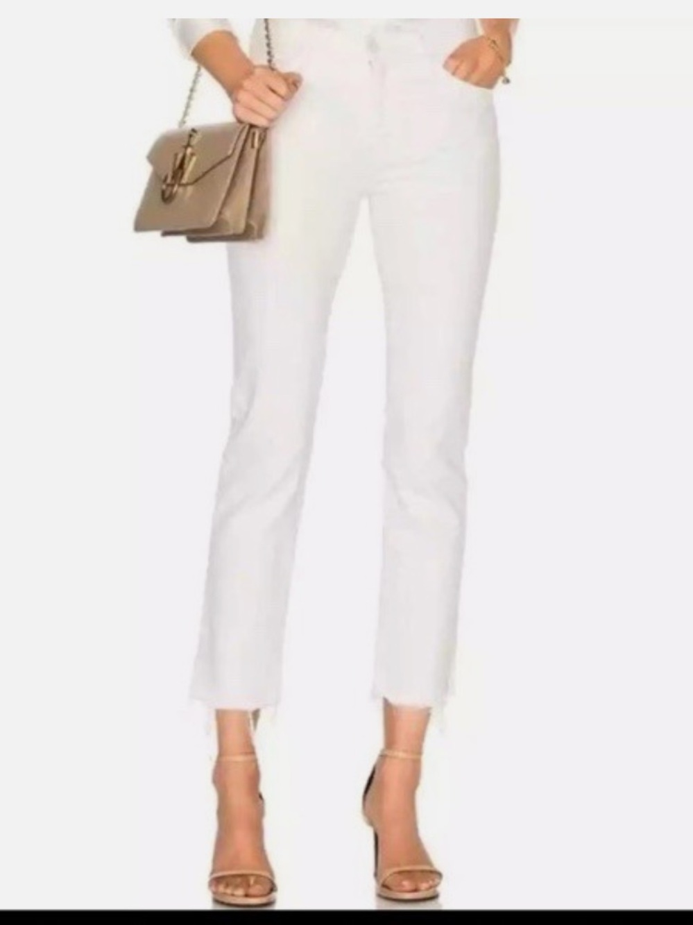 MOTHER The Rascal Ankle Snippet in Stayin' Alive. White. Size 26. EUC